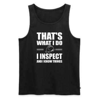 Funny Building Inspector T-Shirt - Men's Premium Organic Tank Top - black - Front - Michal (187cm)