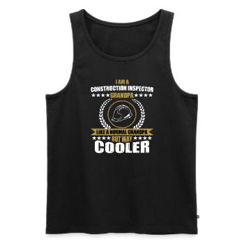 Building inspector Grandpa - Men's Premium Organic Tank Top - black - Front - Michal (187cm)