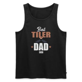 Best tiler dad ever - Men's Premium Organic Tank Top - black - Front - Michal (187cm)