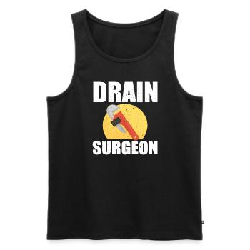 Funny plumber shirt - Men's Premium Organic Tank Top - black - Front - AI Model Male 178 light (178cm)