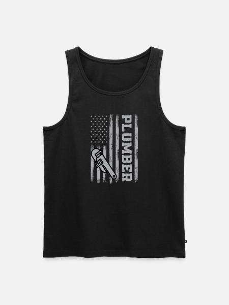 Plumber USA - Men's Premium Organic Tank Top - black