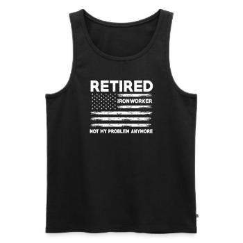 Retired U.S. Flag Steelworkers - Men's Premium Organic Tank Top - black - Front - Michal (187cm)