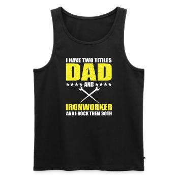 Metallurgical worker father - Men's Premium Organic Tank Top - black - Front - Michal (187cm)