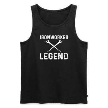 Ironworker Legend - Men's Premium Organic Tank Top - black - Front - AI Model Male 178 light (178cm)