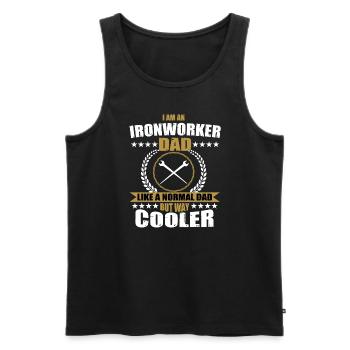 Lustiges Hüttenarbeiter Papa Design - Männer Premium Bio Tank Top - Schwarz - Vorne - Michal (187cm)