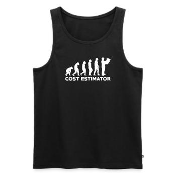 Cost estimator evolution - Men's Premium Organic Tank Top - black - Front - AI Model Male 178 light (178cm)
