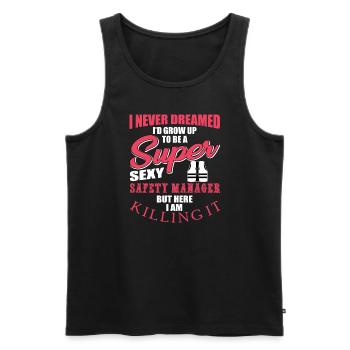 Funny Security Manager Gift - Men's Premium Organic Tank Top - black - Front - Michal (187cm)