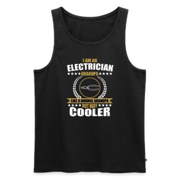 Lustiges Elektriker Opa Shirt - Männer Premium Bio Tank Top - Schwarz - Vorne - Michal (187cm)