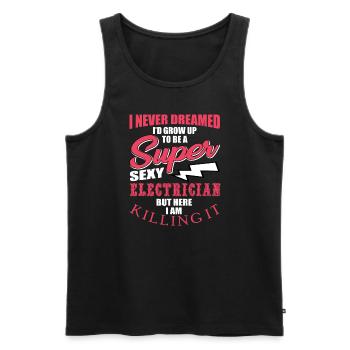Funny electrician saying - Men's Premium Organic Tank Top - black - Front - Michal (187cm)