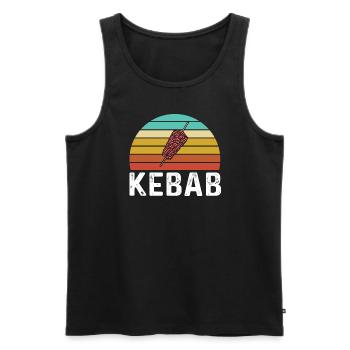 Kebab Shirt Retro Turkish Fast Food - Men's Premium Organic Tank Top - black - Front - Michal (187cm)