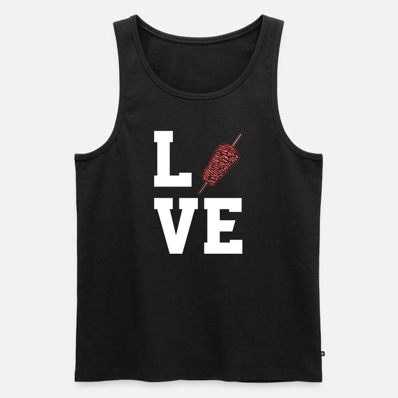 Liebe Döner Kebab - Männer Premium Bio Tank Top - Schwarz