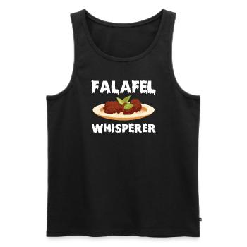 Funny Falafel Whisperer - Men's Premium Organic Tank Top - black - Front - AI Model Male 178 light (178cm)