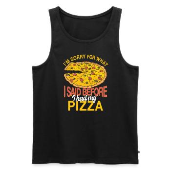 Amateurs de pizza - Débardeur bio Premium Homme - noir - Devant - Michal (187cm)