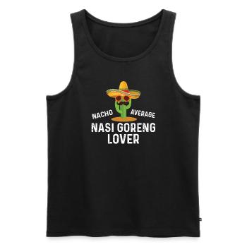 Nacho Average Nasi Goreng l’amateur - Débardeur bio Premium Homme - noir - Devant - AI Model Male 178 light (178cm)