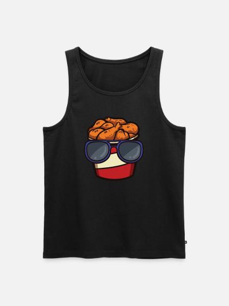 Fried Chicken Bucket with - Men's Premium Organic Tank Top - black