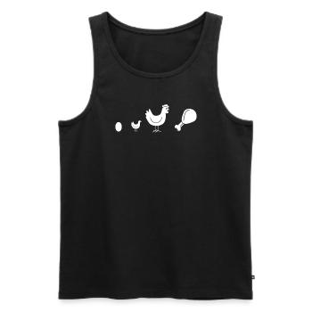 Brathähnchen Evolution - Männer Premium Bio Tank Top - Schwarz - Vorne - AI Model Male 178 light (178cm)