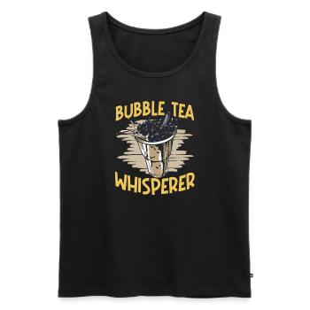 Bubble Tea Flüsterer - Männer Premium Bio Tank Top - Schwarz - Vorne - Michal (187cm)