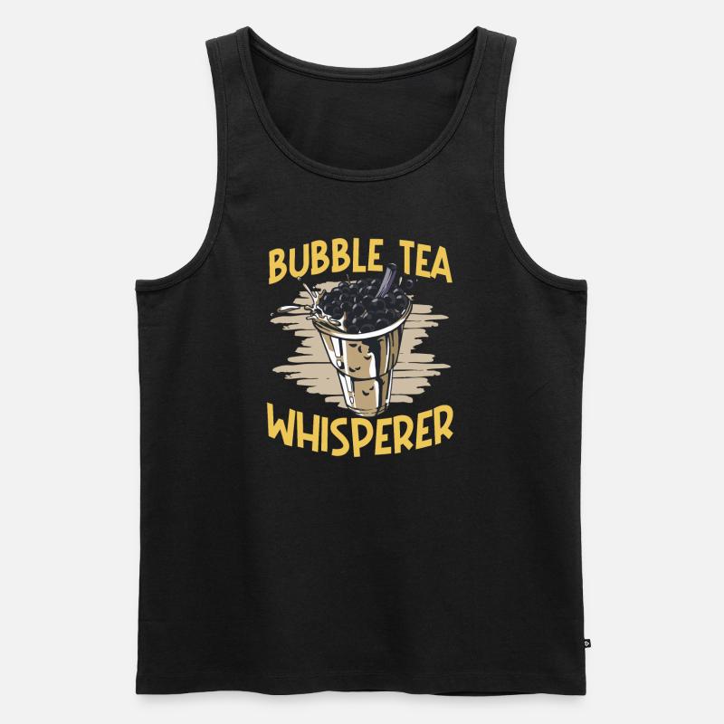Bubble Tea Flüsterer - Männer Premium Bio Tank Top - Schwarz