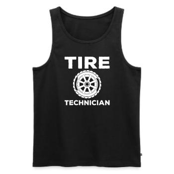 Tyre Technician - Men's Premium Organic Tank Top - black - Front - AI Model Male 178 light (178cm)