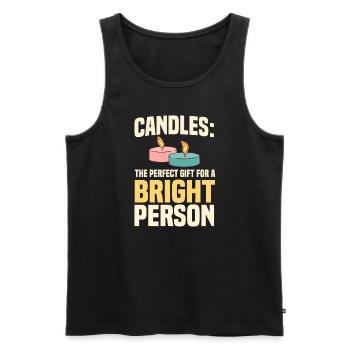 Cool candle lover design - Men's Premium Organic Tank Top - black - Front - AI Model Male 178 light (178cm)