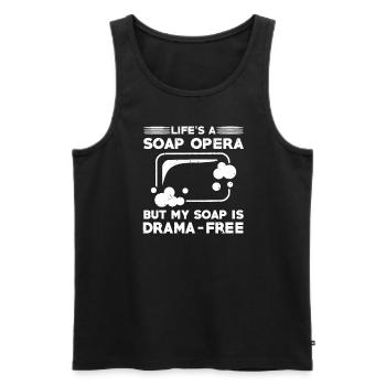 Funny soap maker T-shirt - Men's Premium Organic Tank Top - black - Front - Michal (187cm)