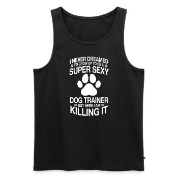 Funny Dog Trainer Saying - Men's Premium Organic Tank Top - black - Front - Michal (187cm)