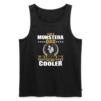 Monstera Papa pour les jardiniers et les hommes - Débardeur bio Premium Homme - noir - Devant - Michal (187cm)