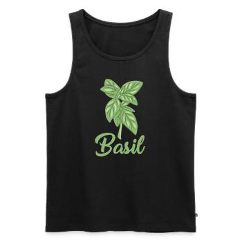 Basil - Men's Premium Organic Tank Top - black - Front - Michal (187cm)