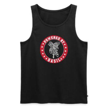 Powered by basil - Men's Premium Organic Tank Top - black - Front - AI Model Male 178 light (178cm)