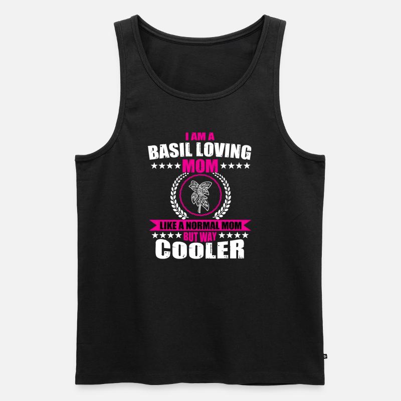 Basilikum Liebende Mama - Männer Premium Bio Tank Top - Schwarz