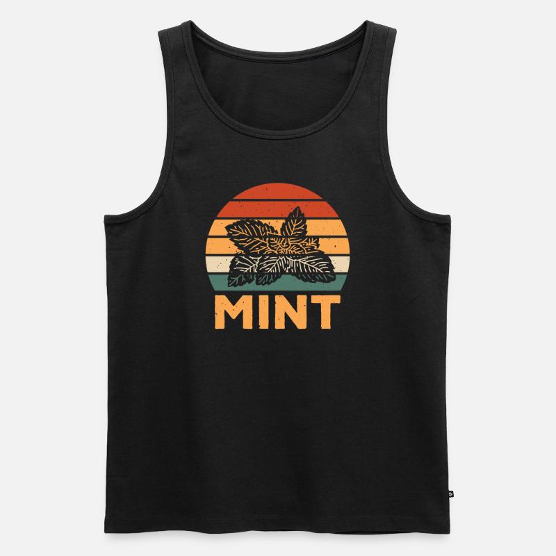Retro Mint Design - Männer Premium Bio Tank Top - Schwarz
