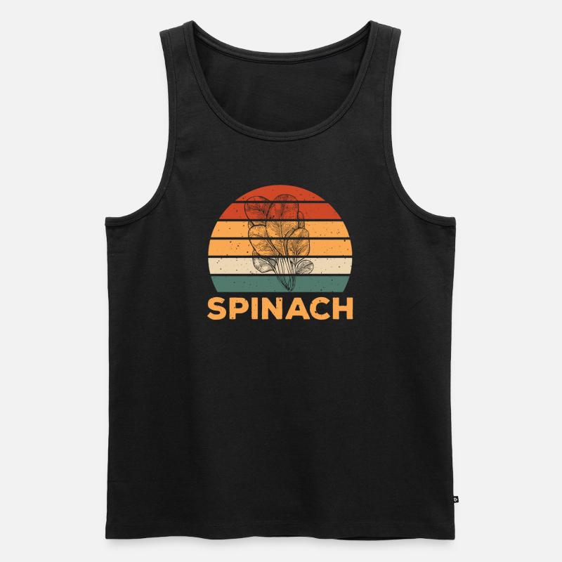 Retro Spinat Design - Männer Premium Bio Tank Top - Schwarz