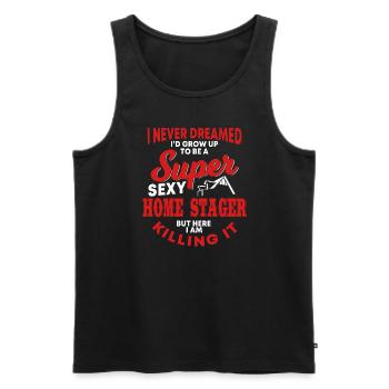 Home Stager Outfit - Männer Premium Bio Tank Top - Schwarz - Vorne - AI Model Male 178 light (178cm)