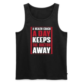 Motiver le coaching santé - Débardeur bio Premium Homme - noir - Devant - Michal (187cm)