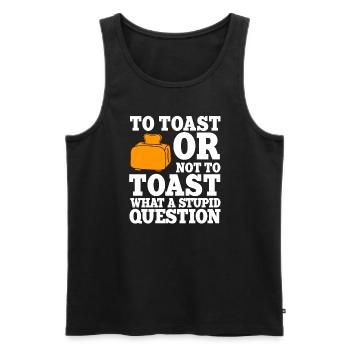 Funny toasted bread proverb - Men's Premium Organic Tank Top - black - Front - Michal (187cm)
