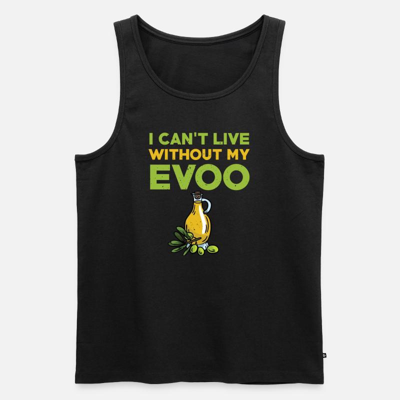 Natives Olivenöl Evoo - Männer Premium Bio Tank Top - Schwarz