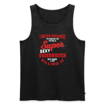 Funny Underwriter Shirt - Men's Premium Organic Tank Top - black - Front - AI Model Male 178 light (178cm)