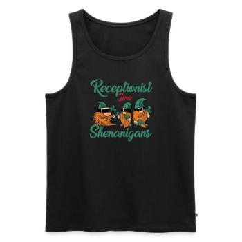 Drôle de réceptionniste Saint-Patrick - Débardeur bio Premium Homme - noir - Devant - Michal (187cm)