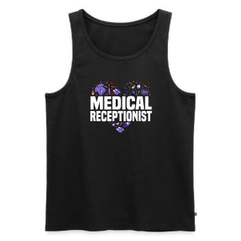 Medizinische Rezeptionistin - Männer Premium Bio Tank Top - Schwarz - Vorne - Michal (187cm)