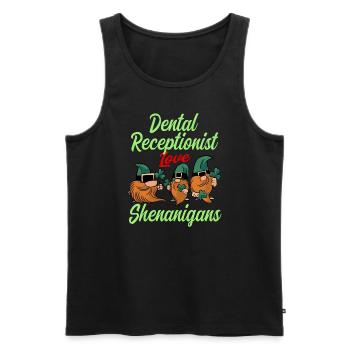 Zahnarzthelferin St. Patricks Day - Männer Premium Bio Tank Top - Schwarz - Vorne - Michal (187cm)