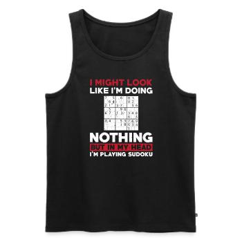 Lustiger Sudoku Spruch - Männer Premium Bio Tank Top - Schwarz - Vorne - AI Model Male 178 light (178cm)