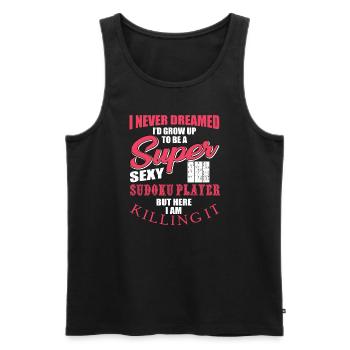 Lustiges Sudoku Spieler Shirt - Männer Premium Bio Tank Top - Schwarz - Vorne - AI Model Male 178 light (178cm)