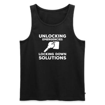 Schlosser Notfalldienst Design - Männer Premium Bio Tank Top - Schwarz - Vorne - AI Model Male 178 light (178cm)