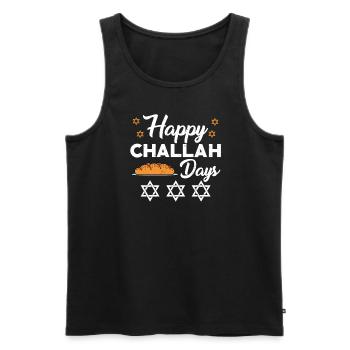 Happy Challah Days Geschenk - Männer Premium Bio Tank Top - Schwarz - Vorne - Michal (187cm)