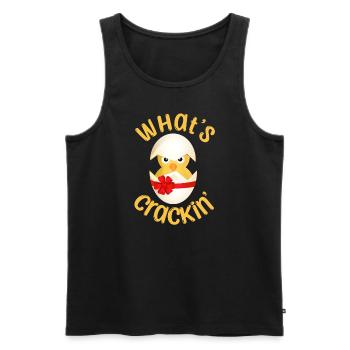 What is Crackin' Hatching Chick Easter - Men's Premium Organic Tank Top - black - Front - Michal (187cm)