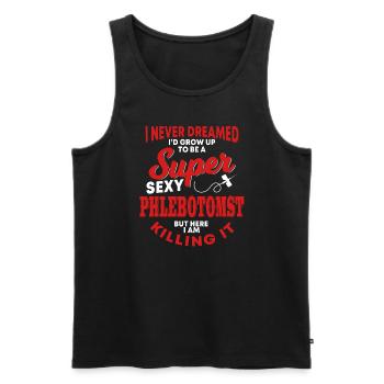 Lustiges Phlebotomist Spruch - Männer Premium Bio Tank Top - Schwarz - Vorne - AI Model Male 178 light (178cm)