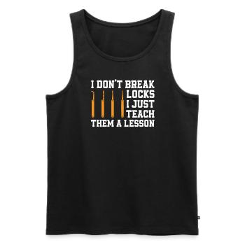 Funny Lock Picking Gift - Men's Premium Organic Tank Top - black - Front - Michal (187cm)
