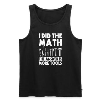Dicton de l’amateur d’outils - Débardeur bio Premium Homme - noir - Devant - Michal (187cm)