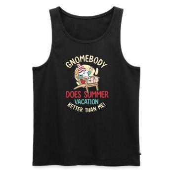 Lustige Gnome Sommerferien - Männer Premium Bio Tank Top - Schwarz - Vorne - Michal (187cm)