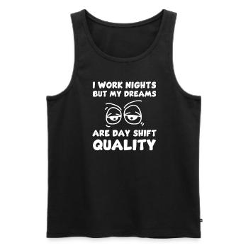 Lustiges Nachtschicht-t-shirt - Männer Premium Bio Tank Top - Schwarz - Vorne - Michal (187cm)